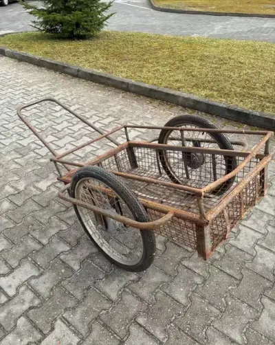 wózek mleczarza PRL — praca Piotr, Poznań