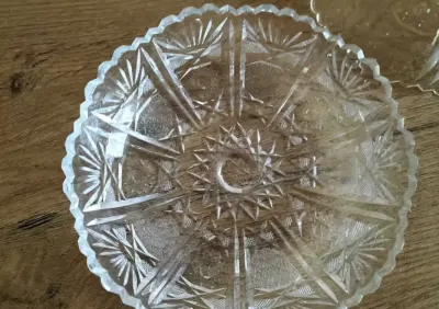 WYJĄTKOWY KOMPLET 6 TALERZYKÓW-Oryginały-styl Bohemia Crystal-ozdobne — praca ja., Wrocław