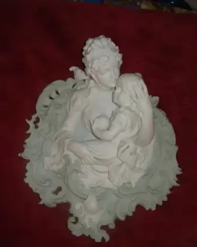 XIX wieczna tablica z porcelany biskwit VOLKSTEDT — praca jurek, Wrocław