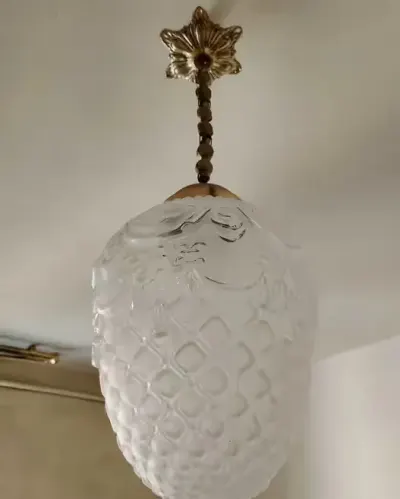 Zabytkowa lampa sufitowa, pocz XX w. — praca meacowhy, Kraków