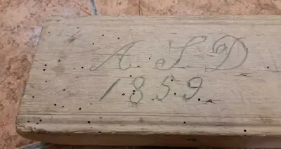 Zabytkowa norweska deska do prasowania 1859r — praca Grzegorz, Gdańsk