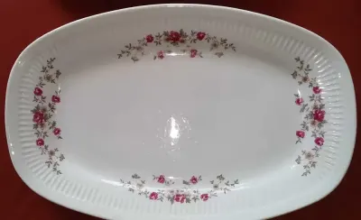 Zabytkowa porcelanowa patera talerz zdobiona — praca Marcin, Wrocław
