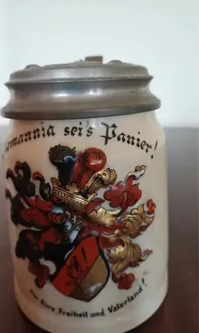 Zabytkowy kufel do piwa typu Studentika — praca Karolina, Szczecin