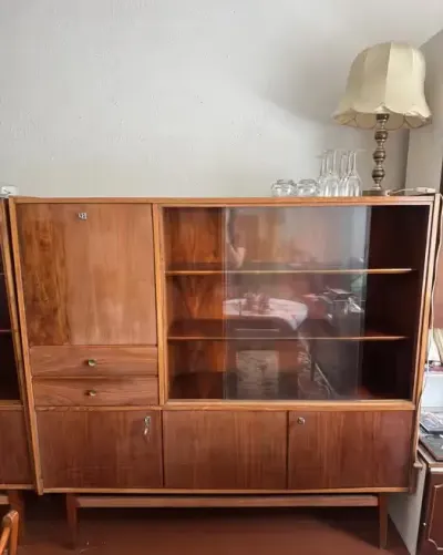 Zestaw mebli wysoki połysk PRL vintage retro lata 60/70 prod. Rumunia — praca Karolina, Szczecin