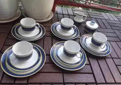 Zestaw porcelany Winterling Bavaria, zdobienia w stylu Bolesławca. — praca Łukasz, Poznań