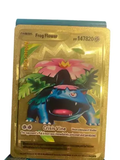 * Złota Karta Pokemon Frog Flower wysokie HP 147820 kolekcjonerska — praca Daniel, Szczecin