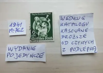 znaczki Mi762 Niemcy 1941r. POCZTYLION Rzesza DZIEŃ ZNACZKA Reich — praca Marek, Gdańsk