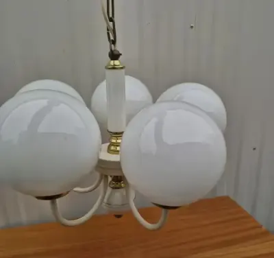Żyrandol, lampa wisząca, Meos, Polam, lata 60 — praca Stare ale Jare, Poznań