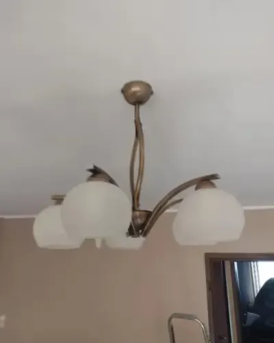 Żyrandol mosiądz antyczny +Lampka nocna. — praca Maniek, Łódź