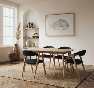 Stół dębowy (lite drewno) - rozkładany, styl nowoczesny, loft — praca Wojciech D., Wrocław