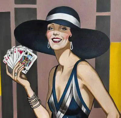 Art déco /pop-art - ciekawy obraz na płótnie ZMYSŁOWA KOBIETA — praca Oliwia S., Włocławek