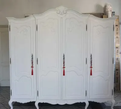 biała szafa ludwik ludwikowska dębowa stara shabby chic modern antyki 4D — praca Zuzanna Z., Częstochowa