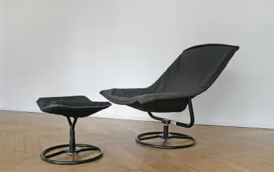 Duński Komplet Vintage Jack Crebolder Kebe Impressa Fotel i Taboret — praca Kamil W., Wrocław