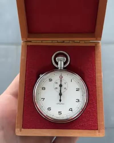 Lemania Swiss Made Vintage Stopwatch Stoper Mechaniczny + Pudełko — praca Maria W., Katowice
