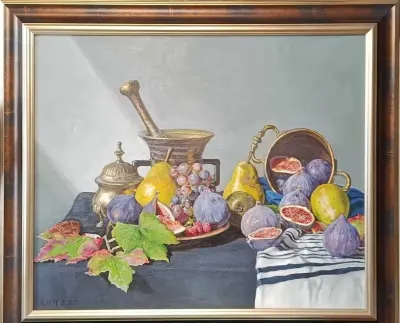 Obraz olejny oprawiony w ramę Marcin Jaszczak 50x60 cm — praca Bożena, Katowice