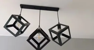 Lampa Sufitowa Loft Kostka 3x E27 — praca Max, Wieliczka