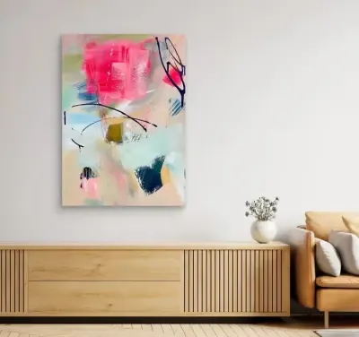 Abstrakcja obraz ręcznie malowany 80x120 — praca bea, Toruń