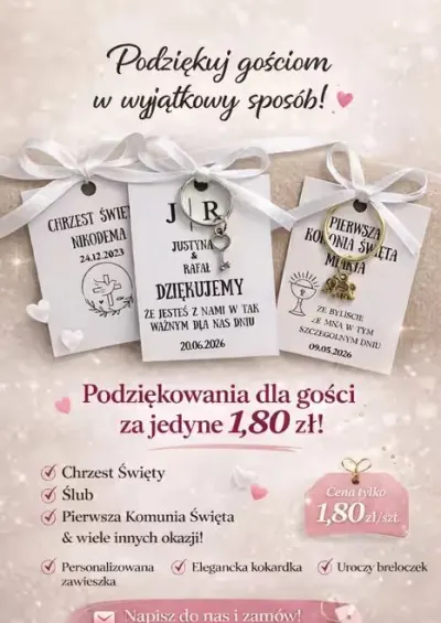Podziękowania dla gości  na rozne okazje — praca Weronika, Katowice