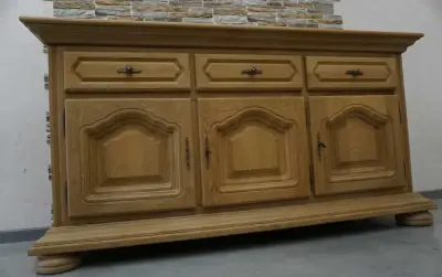 Komoda Lity Dąb Dębowa Naturalna z Litego Dębu 3 Drzwiowa szer. 178 cm  (P-1419) — praca www.HD-MEBEL.pl, Osiek Drawski