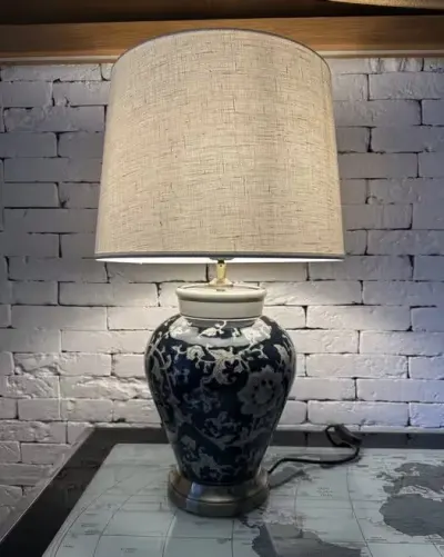 Lampa stołowa do sypialni duża Hamton PR Home ceramika — praca Ela, Kraków