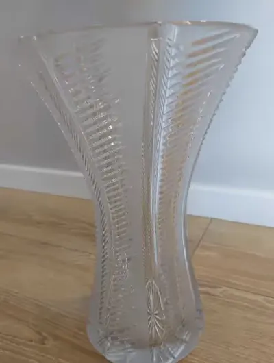 Wazon kryształowy PRL vintage 28 cm — praca Użytkownik, Wrocław