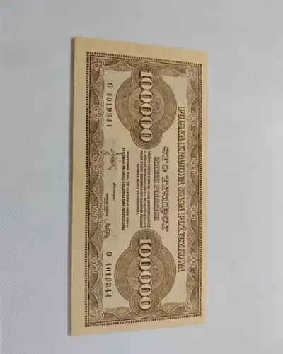 100000 Marek Polskich 1923 ser G nie 1922r 100 000 banknot zł złotych cena do końca tygodnia rzadki poszukiwany banknot w takim stanie zachowania — praca Roman Hroboczyński, Warszawa