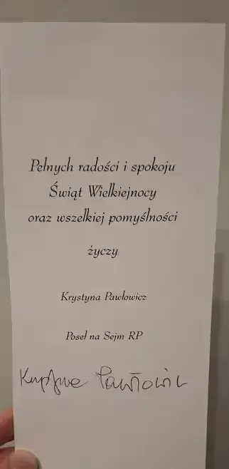 Autograf Krystyny Pawłowicz — praca kacperremiszewski, Częstochowa