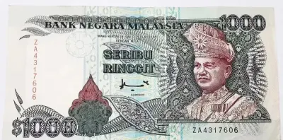 Banknot kolekcjonerski 1000 ringgit ringgitów Malezja 1995 Malaysia ekstremalnie rzadki — praca Krzysztof, Opalenica