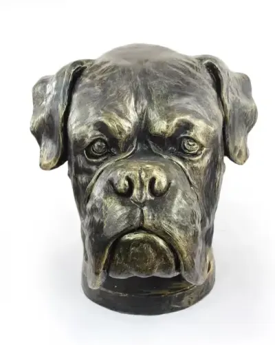 Bokser duża głowa z żywicy Art-Dog — praca Krzysztof Liszka, Żary