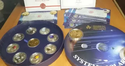 Medale, numizmaty, srebro Ag925,, 9+1 numizmatów kolekcji SYSTEM SOLAR — praca Marek, Kalisz