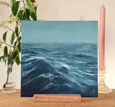 Obraz olejny „Ocean” 25x25 cm | ręcznie malowany — praca JuliaKB.art, Lubartów