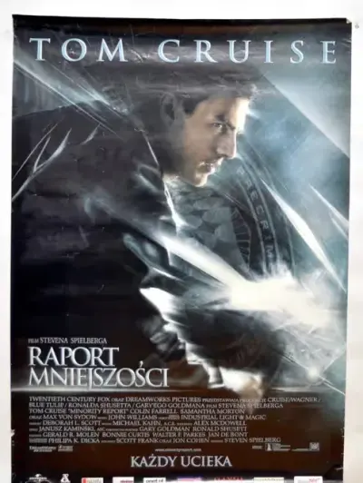 Oryginalny plakat kinowy Raport mniejszości 2002 Tom Cruise 68x98 cm plakat filmowy sci-fi B1 — praca IG88, Wrocław