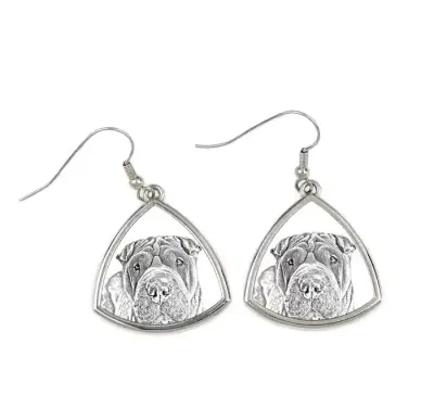 Shar Pei kolczyki ze zdjęciem psa Art-Dog — praca Krzysztof Liszka, Żary