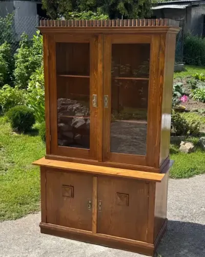 Witrynka - biblioteka dębowa — praca andrew_antiques, Wieliczka