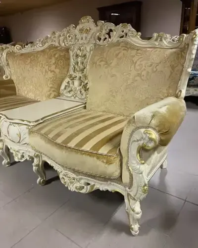 Zestaw Wypoczynkowy Stylowy Morello Gianpaolo Silik 3 sofy Sofa 3 osobowa 2 x Sofa 2 osobowa italy ludwiki rokoko meble stylowe — praca Maciej, Warszawa