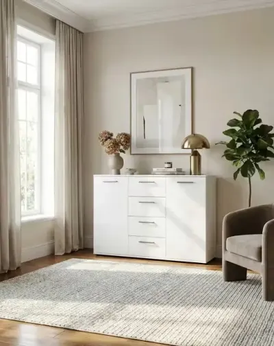 Komoda biała z szufladami i szafkami  120x85x35cm wysyłka 24h — praca MEBLEDC, Wrocław