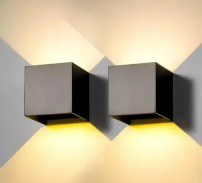 2 szt. Kinkiet Zewnętrzny/Wewnętrzny kryty LED, czarny — praca Adrian, Rudowo