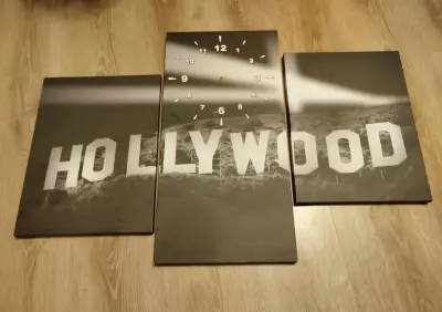 3x Obraz zegar Hollywood Nowy — praca Czarna Mamba, Gortatowo