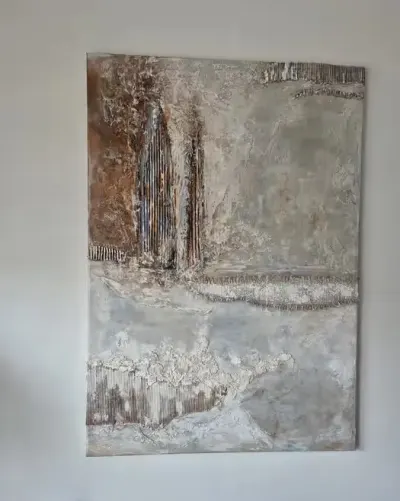 Abstrakcja kolaż ręcznie malowany 70x100 — praca bea, Toruń