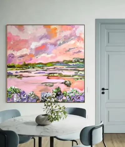 Abstrakcja obraz ręcznie malowany 100x100 cm — praca Dorota, Warszawa