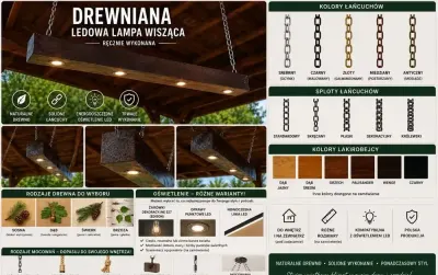 Drewniana lampa wiszaca- ręcznie wykonana. — praca pewniakinvestbud, Łódź
