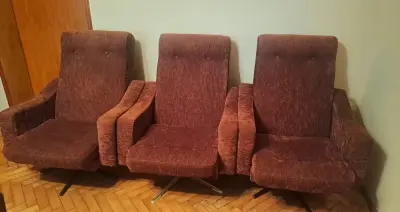 Fotel obrotowy 3 szt  PRL — praca Paweł, Szczutowo