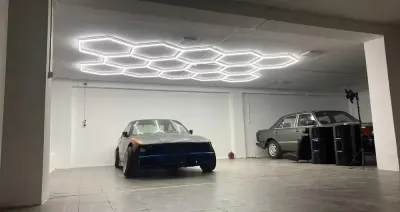 Lampa Hexagon LED 544x314cm Detailing Warszat   Magazyn Tatto Siłownia — praca ML-Moto, Nowe Miasto Lubawskie