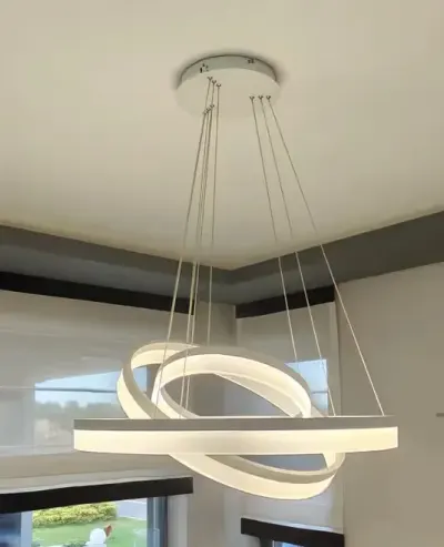 Lampa ledowa okręgi nowoczesny styl — praca Monika, Myszków