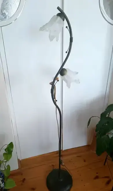 Lampa stojąca 2 klosze — praca Db, Brodnica