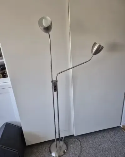 Lampa stojąca podłogowa pokojowa srebrna regulowana 160 cm — praca Flora, Warszawa