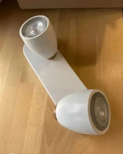 Lampa sufitowa podwójna GU10, biała, regulowana – jak nowa — praca Krystyna, Gdańsk