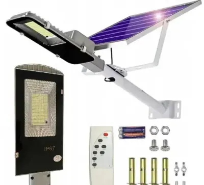 Lampa Uliczna Ogrodowa Solarna 100 LED 1000 W z czujnikiem — praca Sklep-Krymix, Wąsowo