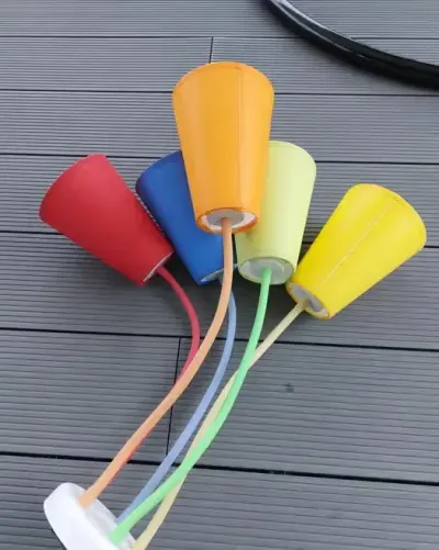 Lampa wisząca 5 raminna — praca Iwona, Gubin