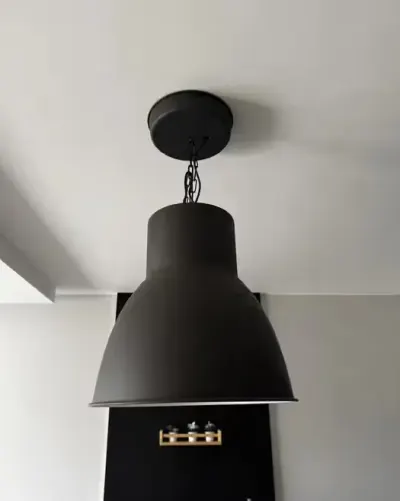 Lampa wisząca IKEA HEKTAR 38 cm czarna / ciemnoszara — praca Kamil, Kraków